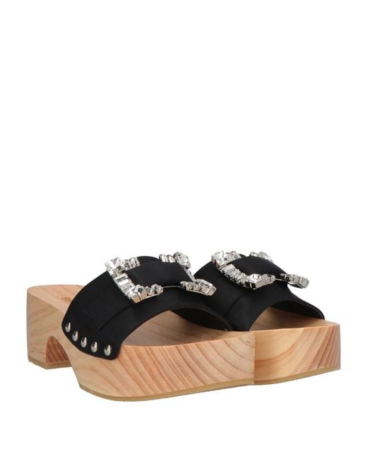 Sergio Rossi Black Mules & Clogs Textile Fibers