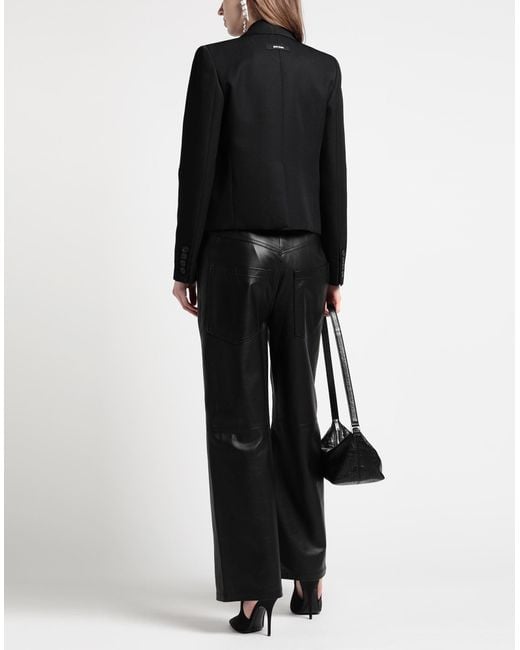 Palm Angels Black Blazer Polyester, Virgin Wool