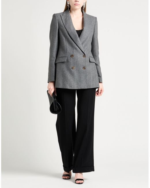 HEBE STUDIO Gray Blazer Wool, Polyester, Viscose, Polyamide, Elastane