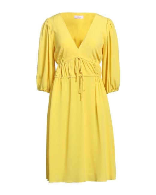 Vestido midi Clips More de color Yellow