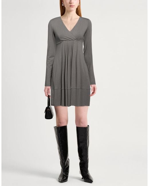 Twinset Gray Mini Dress Viscose, Elastane