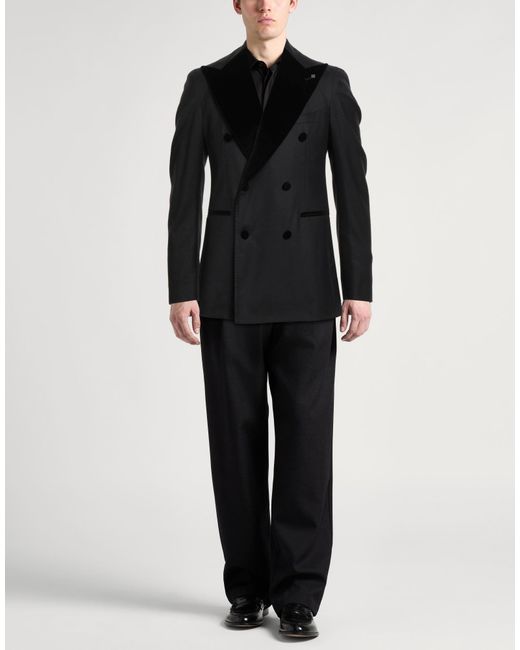 Tagliatore Black Blazer Cotton, Elastane for men