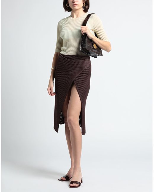 ANDREADAMO Brown Midi Skirt