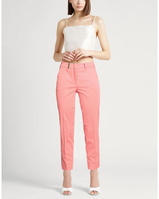 Peserico Pink Pants Cotton, Elastane