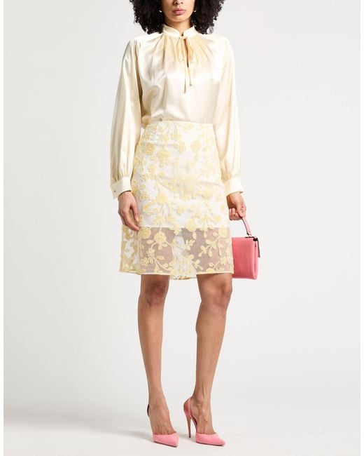 ROTATE BIRGER CHRISTENSEN Natural Midi Skirt