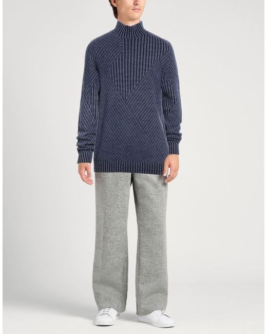 Dondup Blue Turtleneck Wool, Cashmere for men