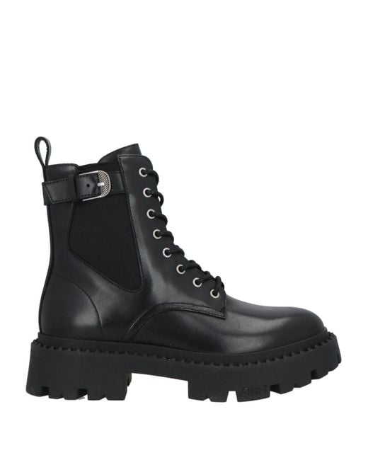 Ash Black 40Mm Lace-Up Leather Boots