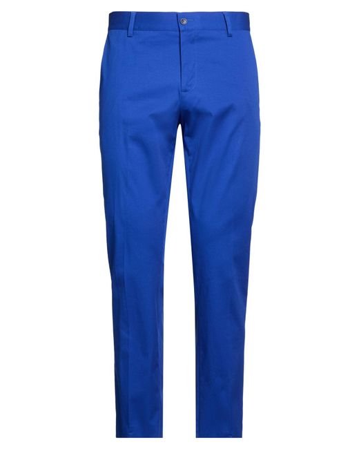 Daniele Alessandrini Blue Bright Pants Cotton, Elastane for men