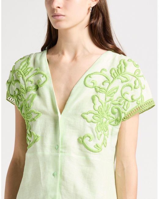 Ermanno Scervino Green Light Midi Dress Linen