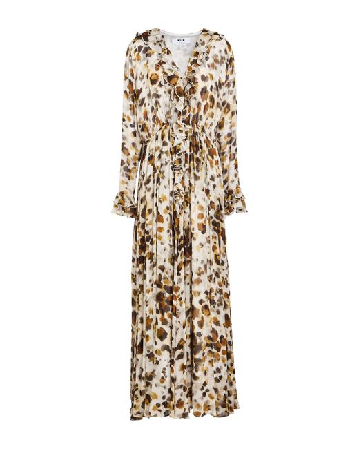 Vestido largo MSGM de color Metallic