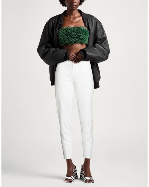 Eleventy White Pants Cotton, Polyamide, Elastane