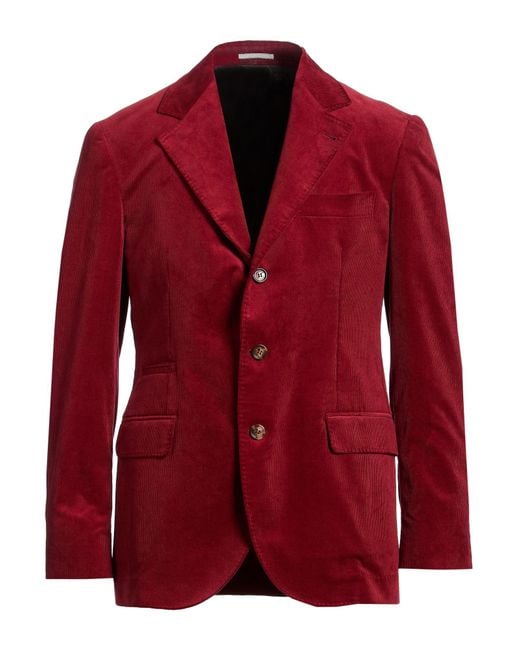 Brunello Cucinelli Red Blazer Cotton for men
