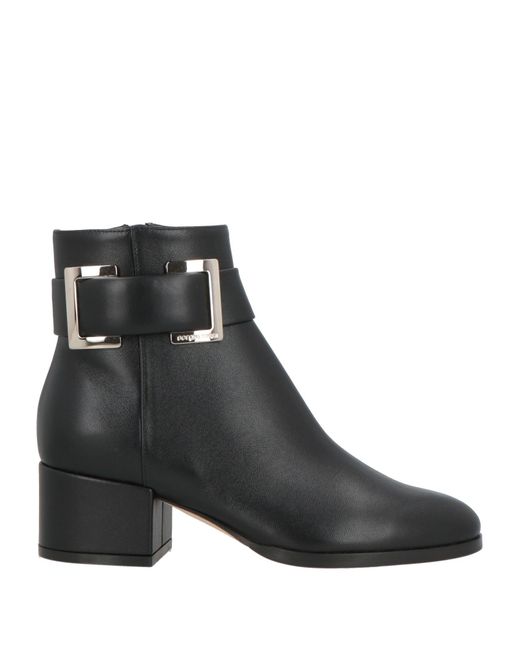 Sergio Rossi Black Ankle Boots Leather