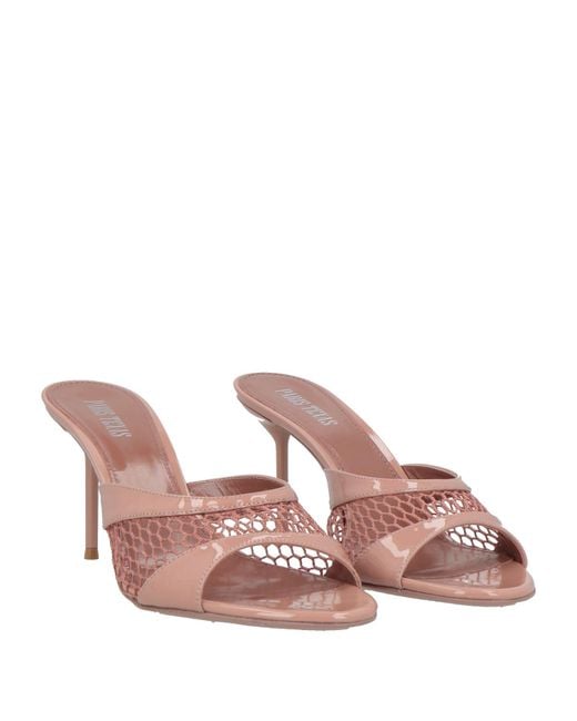 Paris Texas Pink Sandals Leather, Textile Fibers