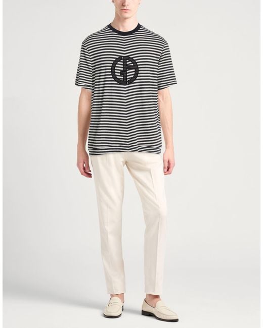 Giorgio Armani Black T-Shirt Viscose, Elastane for men