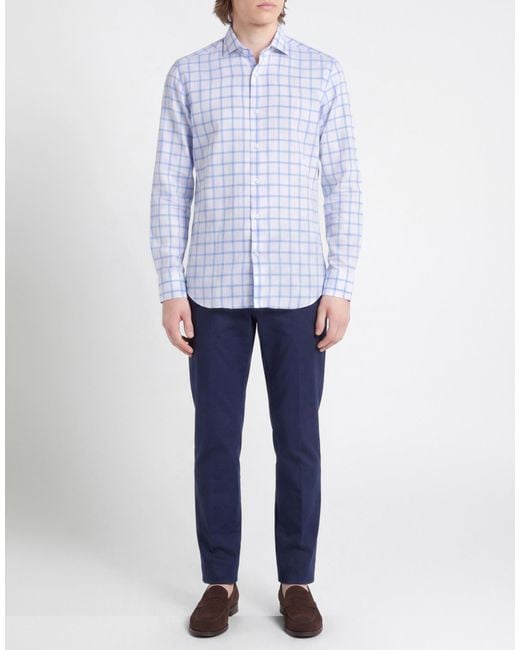 Savile Row Blue Shirt Cotton, Linen for men