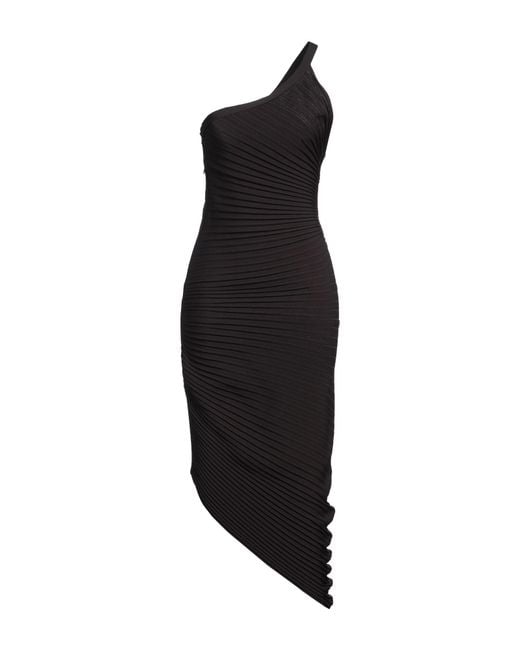 Philosophy Di Lorenzo Serafini Black Midi Dress Viscose, Polyamide