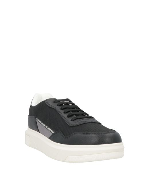 ARMANI EXCHANGE Black Sneakers Polyester, Polyurethane for men