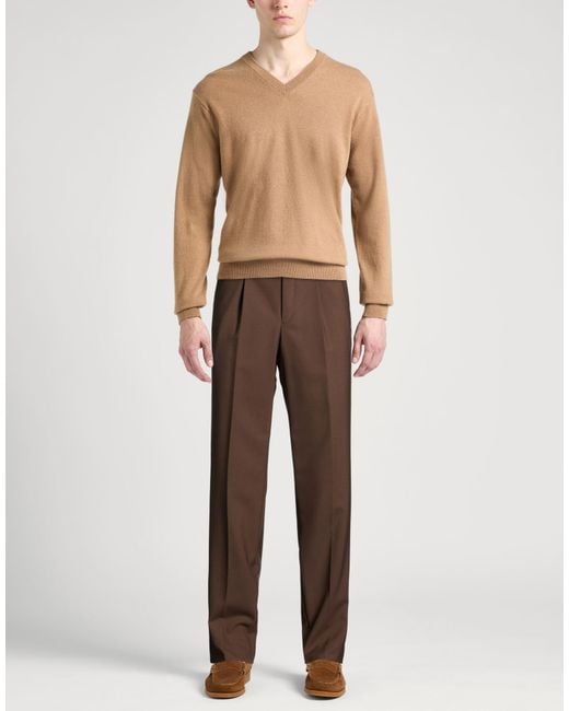 Caruso Brown Pants Wool for men