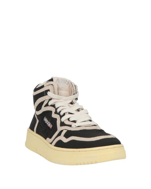 Autry Black Sneakers Leather, Textile Fibers for men