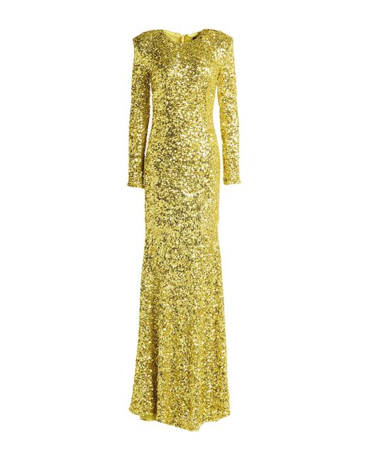 Elisabetta Franchi Metallic Maxi Dress Polyester, Elastane