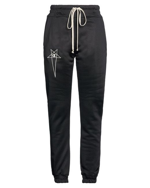 Rick Owens X Champion Black Pants Polyamide, Cotton