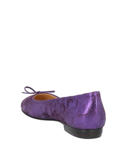 A.Testoni Purple Ballet Flats