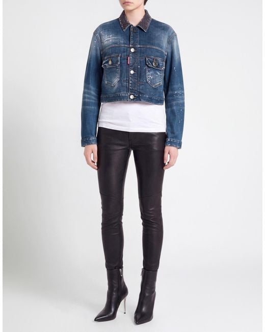 DSquared² Blue Denim Outerwear Cotton, Elastane