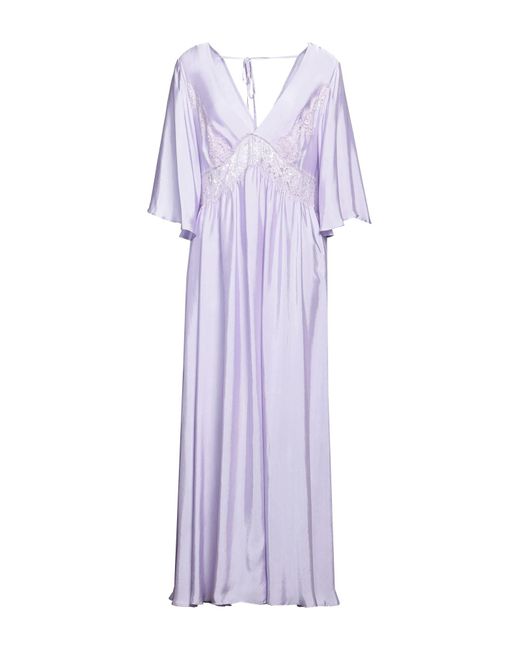 ERMANNO FIRENZE Purple Midi Dress Viscose, Cupro