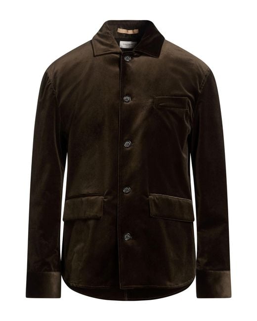 Paolo Pecora Black Dark Jacket Cotton, Elastane for men