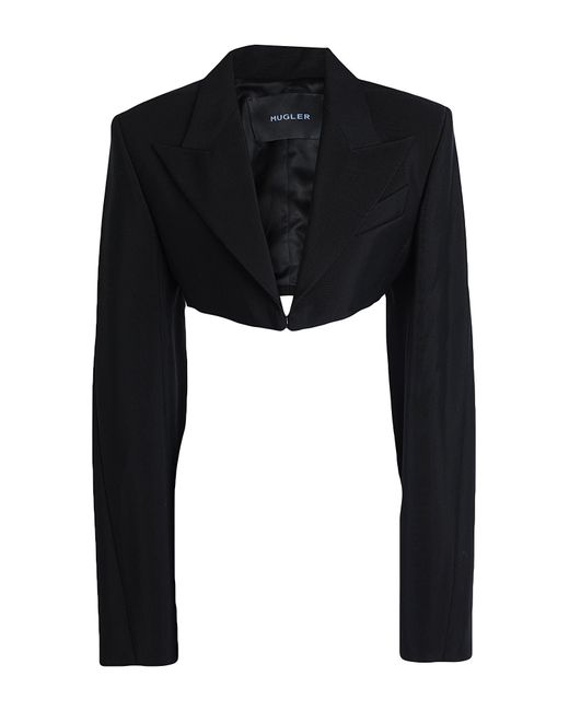 Mugler Black Blazer Viscose, Virgin Wool