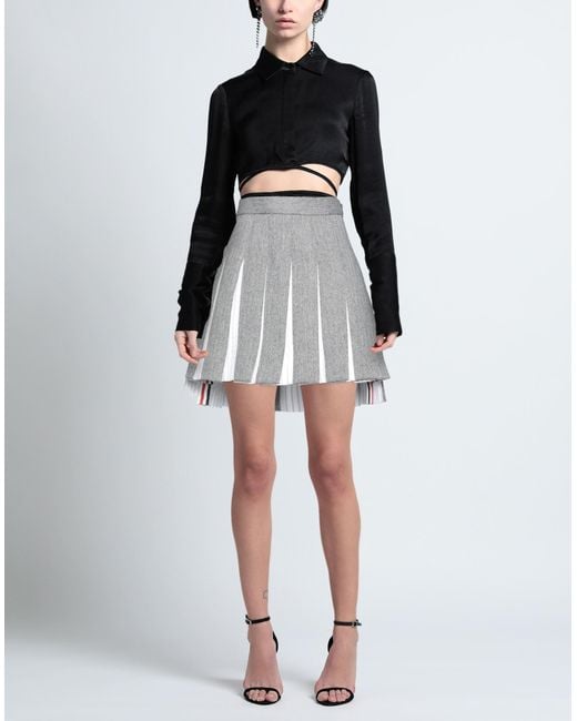 Thom Browne Gray Mini Skirt