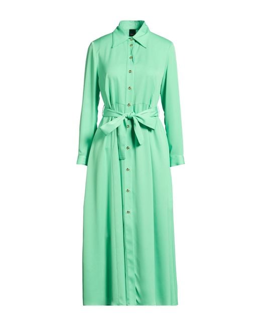 Pinko Green Midi Dress Polyester