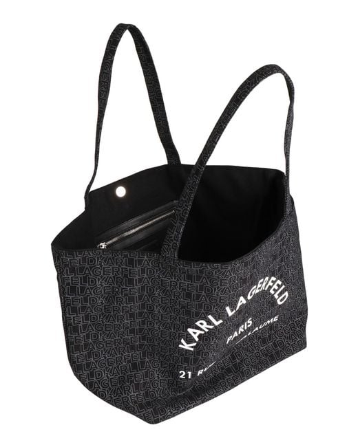 Karl Lagerfeld Black Shoulder Bag Organic Cotton, Cotton
