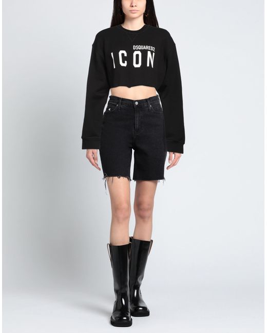 DSquared² Black Sweatshirt Cotton, Elastane