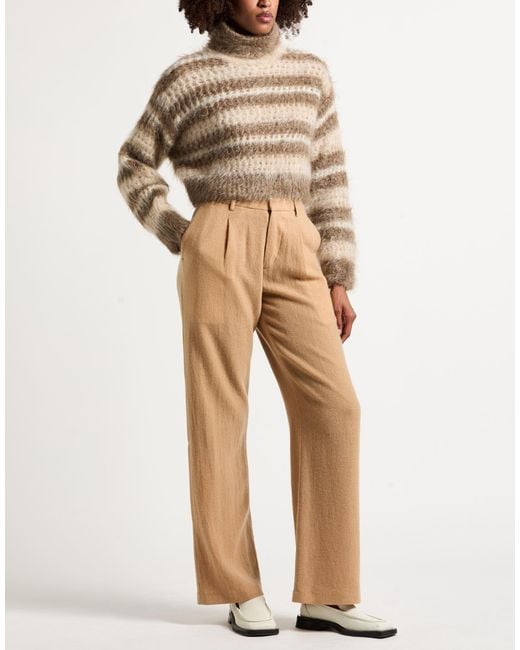 Brunello Cucinelli Natural Turtleneck Mohair Wool, Polyamide, Wool