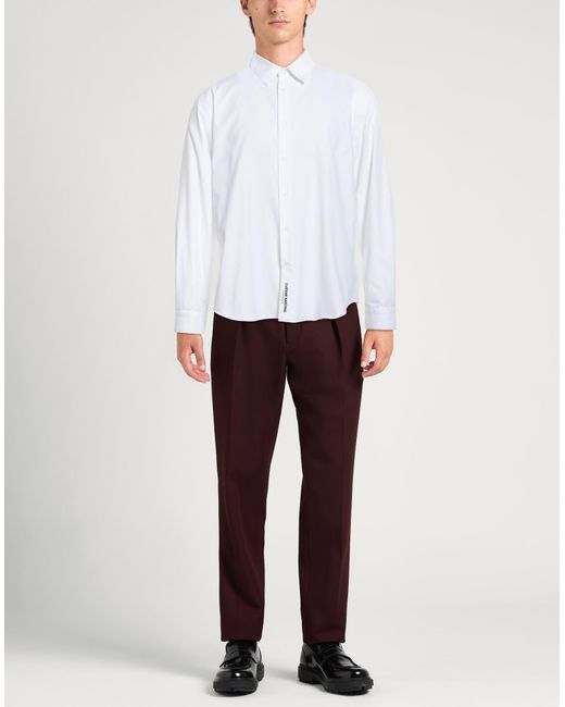 CoSTUME NATIONAL White Cotton Appliqué Dress Shirt for men