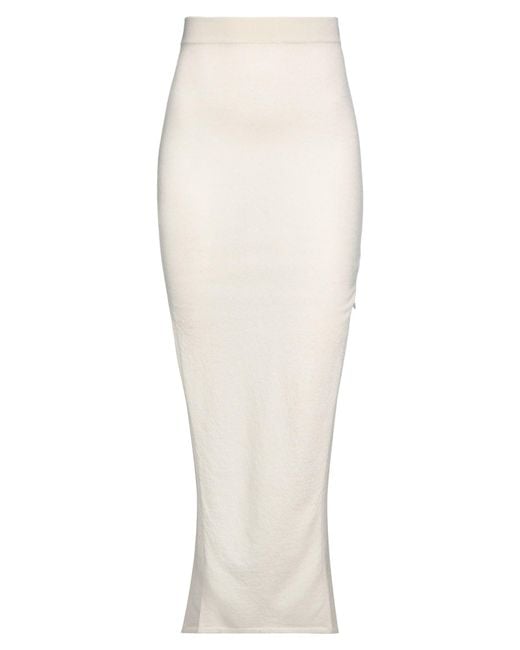 Rick Owens White Long Skirt