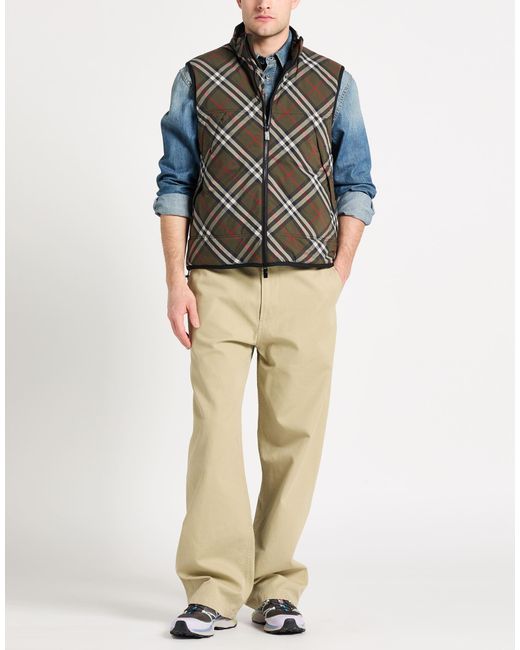 Burberry Green Military Vest Polyamide for men