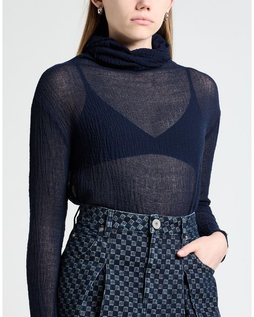 Shirt C-zero Blue Midnight Turtleneck Wool