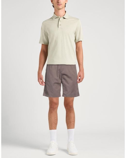 Paolo Pecora Gray Bermuda Tessuto Taupe Shorts & Bermuda Shorts Lyocell, Cotton for men