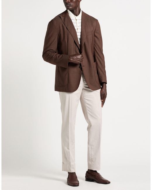 Boglioli Brown Blazer Virgin Wool, Silk for men