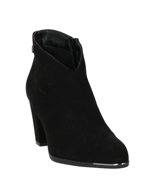 Cinzia Soft Black Ankle Boots Textile Fibers