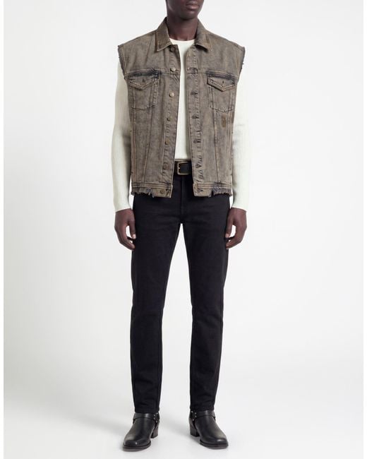 Guess Brown Denim Outerwear Cotton for men