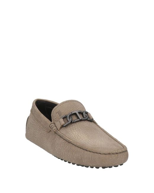 Tod's Gray Khaki Loafers Leather for men