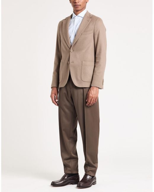 Officine Generale Brown Khaki Blazer Wool, Cashmere for men