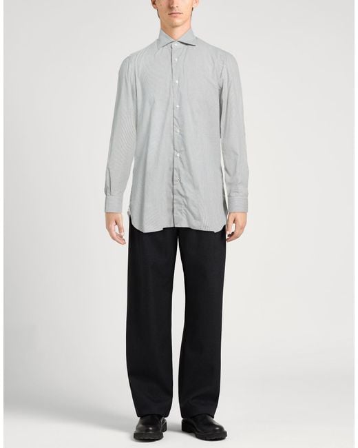 Isaia Gray Shirt Cotton for men
