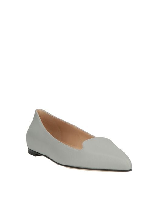 Sergio Rossi Gray Ballet Flats Leather