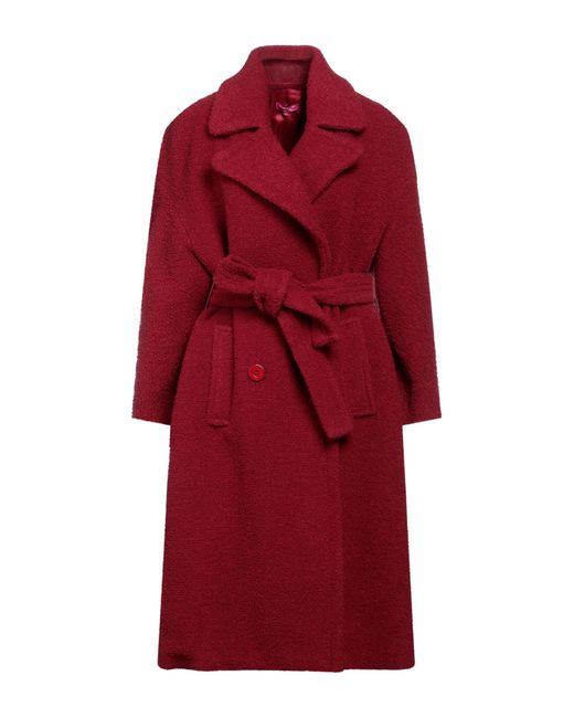 Éclà Red Burgundy Coat Virgin Wool, Polyamide