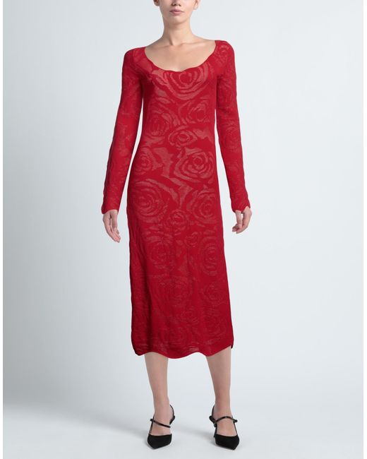 Just Cavalli Red Midi Dress